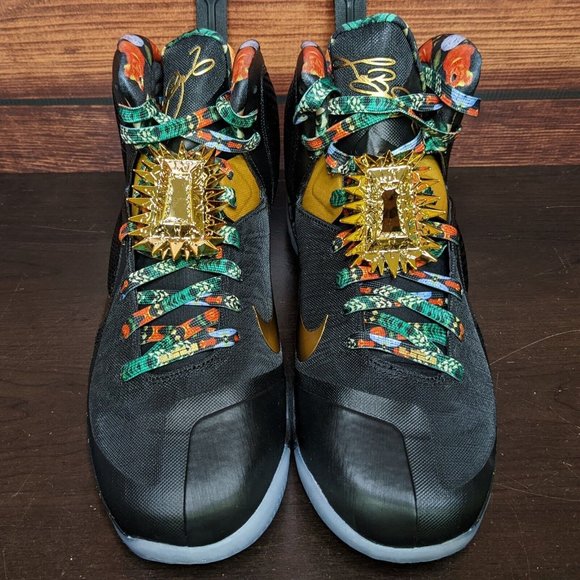 Nike LeBron 9 IX Watch The Throne Men's 11.5 Black Gold 2022 shoes DO9353-001 - Picture 4 of 12